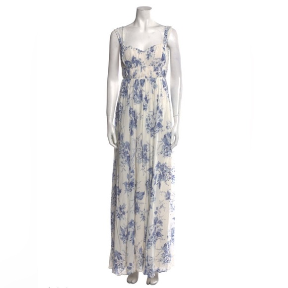 BHLDN REFORMATION Jayde Pale Blue Floral Maxi Dress Size 2 NWT - Picture 12 of 13